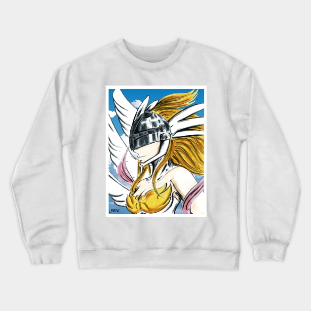 angewomon digimon tenshi angel Crewneck Sweatshirt by jorge_lebeau